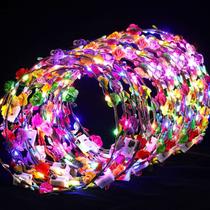 Faixa de cabelo Syhood LED Flower Crowns 25cm Glow in Dark Rose Faixa de cabelo Syhood LED Flower Crowns 25cm Glow in Dark Rose