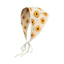 Faixa De Cabelo Triangular De Crochê Artesanal Para Meninas Com Flores, Estilo Pastoral Francês, Faixa De Cabelo Triangular De Crochê Artesanal Para Meninas Com Flores, Estilo Pastoral Francês,