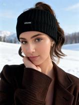 Faixa De Cabelo Tricot Feminina Inverno Neve Frio Larga