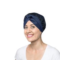 Faixa de Cabelo Turbante Azul e Touca Redinha Preta Cozinha