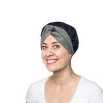 Faixa de Cabelo Turbante Cinza e Touca Redinha Preta Cozinha