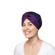 Faixa de Cabelo Turbante Roxo e Touca Redinha Preta Cozinha