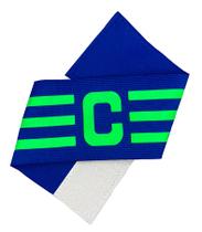 Faixa de Capitão cor Azul e Verde Braçadeira Elástica e Ajustável