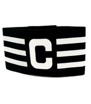 Faixa de Capitão Futebol cor Preta e Amarela Elástica e Ajustável Faixa de Capitão Futebol cor Preta e Amarela Elástica e Ajustável