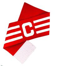 Faixa de Capitão Vermelha e Branca Estilo Boleiro Elástica e Ajustável