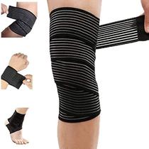 faixa de compressão esportiva joelheira articulada flexivel multiuso cotovelo coxa tornozelo com fixador 1,18m