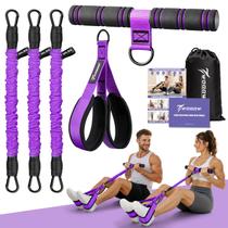 Faixa de Exercício WOQQW Ajustável com 3 Tubos de Resistência e Pedal Faixa de Exercício WOQQW Ajustável com 3 Tubos de Resistência e Pedal