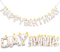 Faixa de Feltro de Lã 3D Feliz Aniversário LAIPIAOSD Faixa de Feltro de Lã 3D Feliz Aniversário LAIPIAOSD