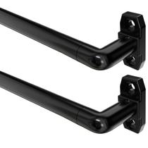 Faixa de haste de cortina para janelas ajustável de 18 a 32 cm, pacote com 2 unidades, preta
