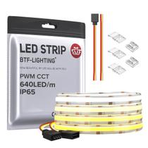 Faixa de LED BTF-LIGHTING FCOB COB CCT IP65 9,8 pés 640 LED/m DC24V Faixa de LED BTF-LIGHTING FCOB COB CCT IP65 9,8 pés 640 LED/m DC24V