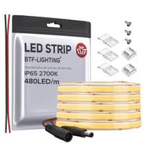 Faixa de LED BTF-LIGHTING FCOB COB IP65 480LED/m 9W 5m branco quente