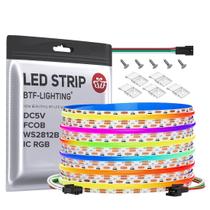Faixa de LED BTF-LIGHTING FCOB COB WS2812B IC RGB 5m 800LEDs