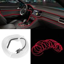 Faixa de luz interior de carro Qiilu LED EL Cold Lamp 4m (vermelha) Faixa de luz interior de carro Qiilu LED EL Cold Lamp 4m (vermelha)