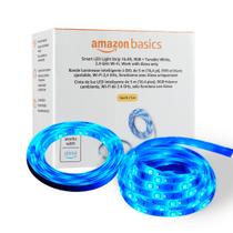 Faixa de luz LED inteligente Amazon Basics 16,4 pés RGB + branca ajustável