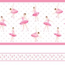 Faixa de Parede Bailarina Infantil Rosa 5mx10cm - Quartinhos