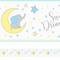 Faixa de Parede Elefante Azul Infantil 10cmx20m Faixa de Parede Elefante Azul Infantil 10cmx20m