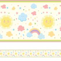 Faixa de Parede Infantil Adesiva Arco Iris 10mx10cm Faixa de Parede Infantil Adesiva Arco Iris 10mx10cm