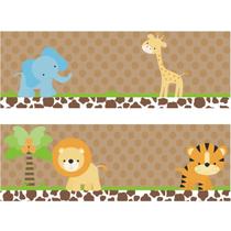 Faixa de parede infantil border adesivo bebe zoo safari 10
