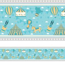 Faixa de Parede Infantil Circo para Quarto de Bebê 6mx15cm