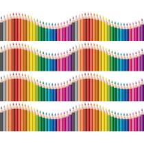 Faixa de Parede Infantil Lapis de Cor Onda Colorida 3mx15cm Faixa de Parede Infantil Lapis de Cor Onda Colorida 3mx15cm