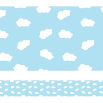 Faixa de Parede Nuvens em Azul para Quarto Infantil 10mx10cm