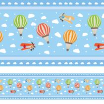 Faixa de Parede para Quarto de Bebê Balões 6mx15cm Faixa de Parede para Quarto de Bebê Balões 6mx15cm