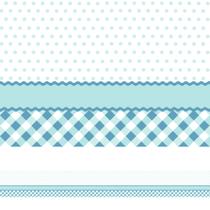 Faixa de Parede para Quarto de Bebê Xadrez Poá Azul 10mx10cm