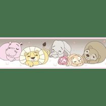 Faixa de Parede Rosa Animais - Decoração Infantil Faixa de Parede Rosa Animais - Decoração Infantil