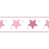 Faixa de Parede Treboli Estrelas Rosas 5942 Faixa de Parede Treboli Estrelas Rosas 5942