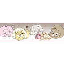 Faixa de Parede Treboli Rosa Animais Dormindo 5912 Faixa de Parede Treboli Rosa Animais Dormindo 5912