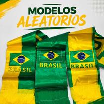 Faixa de Pescoço Brasil Verde e Amarelo para Torcedores Bandeira Nacional Estampada Faixa de Pescoço Brasil Verde e Amarelo para Torcedores Bandeira Nacional Estampada