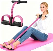 Faixa de Resistência Rantuia com Pedal e 6 Tubos de Alta Resistência Rosa Faixa de Resistência Rantuia com Pedal e 6 Tubos de Alta Resistência Rosa