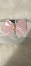 Faixa de seda para bebê rosa com laço Faixa de seda para bebê rosa com laço