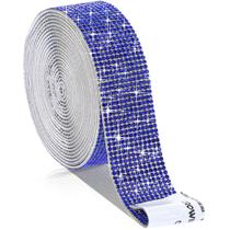Faixa de strass autoadesiva Zonon 2 mm azul royal 2,7 cm x 2,7 m