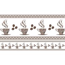 Faixa Decorativa Adesiva 110x15 cm Papel de Parede Cozinha Café - Líder Molduras
