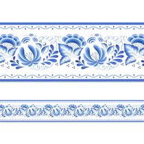Faixa Decorativa Adesiva (Autocolante) - FLORAL AZUL PORTUGUES 1 Faixa Decorativa Adesiva (Autocolante) - FLORAL AZUL PORTUGUES 1