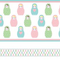 Faixa Decorativa Adesiva Infantil Matrioska 5mx10cm Faixa Decorativa Adesiva Infantil Matrioska 5mx10cm