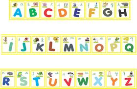 Faixa Decorativa Alfabeto 3 Metros Com 25 cm De Altura Amarela