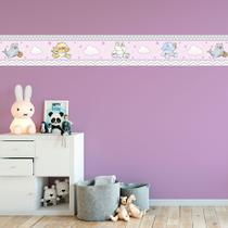 Faixa Decorativa Amiguinhas Baby Lilás 10m por 15cm - Shop Adesivos