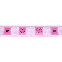 Faixa decorativa auto adesiva coraçoes rosa 10,6cmx10m Faixa decorativa auto adesiva coraçoes rosa 10,6cmx10m