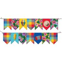 Faixa decorativa bandeirinhas são joão festa junina 2,50m enfeite - Festcolor