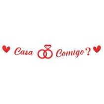 Faixa Decorativa Casa Comigo Com Anel Glitter Vermelho Faixa Decorativa Casa Comigo Com Anel Glitter Vermelho