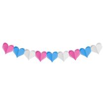 Faixa Decorativa - Coração 3D - Branco/Azul/Rosa - 3,60 m - 1 unidade - Cromus - Rizzo Faixa Decorativa - Coração 3D - Branco/Azul/Rosa - 3,60 m - 1 unidade - Cromus - Rizzo