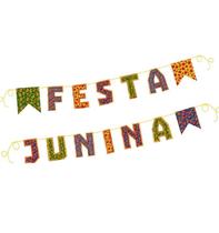 Faixa Decorativa de Festa Junina Bandeirinhas em EVA 14 Unids