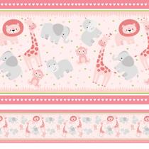 Faixa Decorativa de Parede Safari Menina 12mx15cm Faixa Decorativa de Parede Safari Menina 12mx15cm