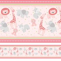 Faixa Decorativa de Parede Safari Menina 3mx15cm Faixa Decorativa de Parede Safari Menina 3mx15cm