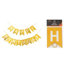 Faixa Decorativa Grande - Happy Birthday Glitter Gold