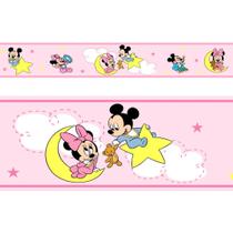 Faixa Decorativa Infantil Bebê Menina Minnie e Mikey Rosa
