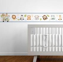 Faixa Decorativa Infantil Bebê Papel Parede Safari Animais - Yabox
