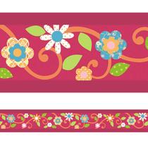 Faixa Decorativa Infantil Flores Coloridas 01 - 100x15cm